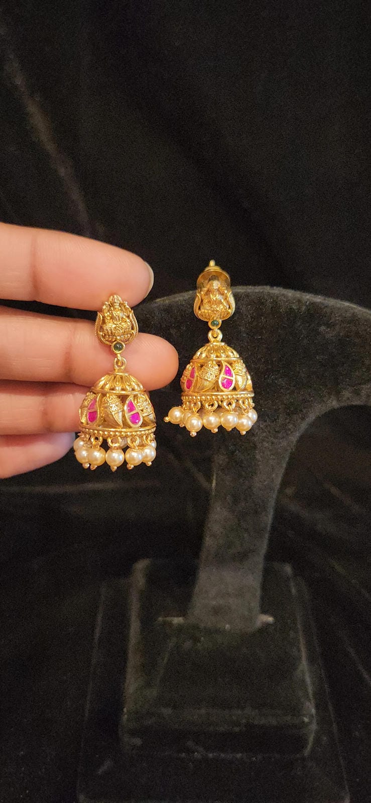 Divine Lakshmi Design Jhumkas
