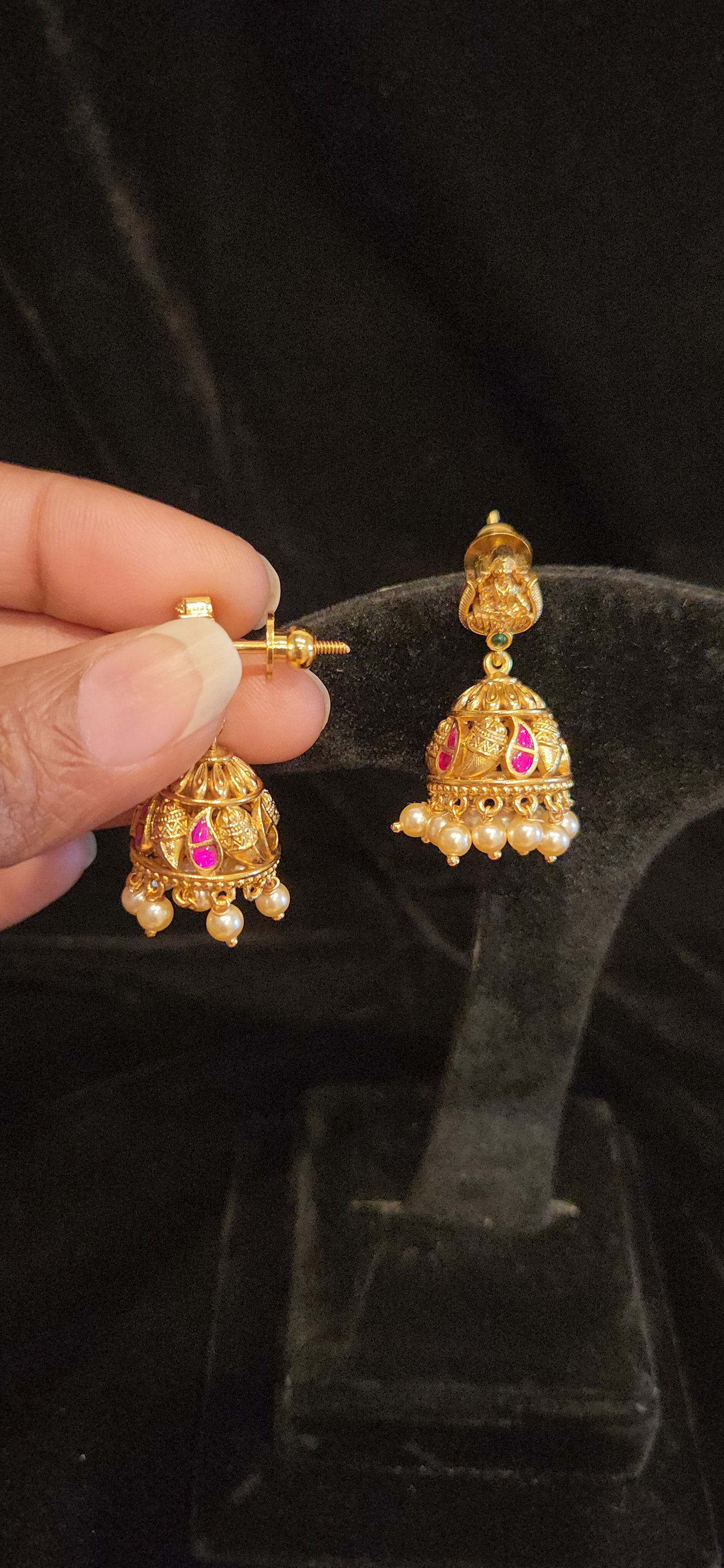Divine Lakshmi Design Jhumkas