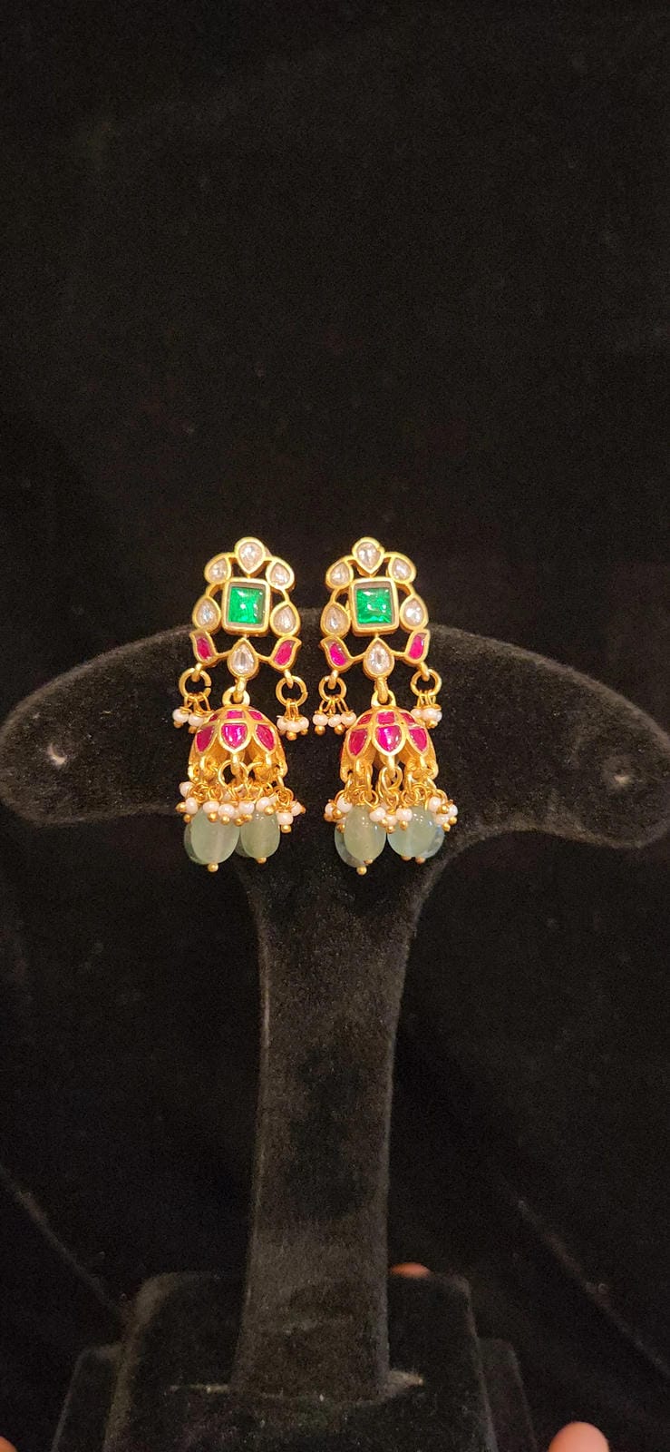Authentic Kundan Floral Jhumkas