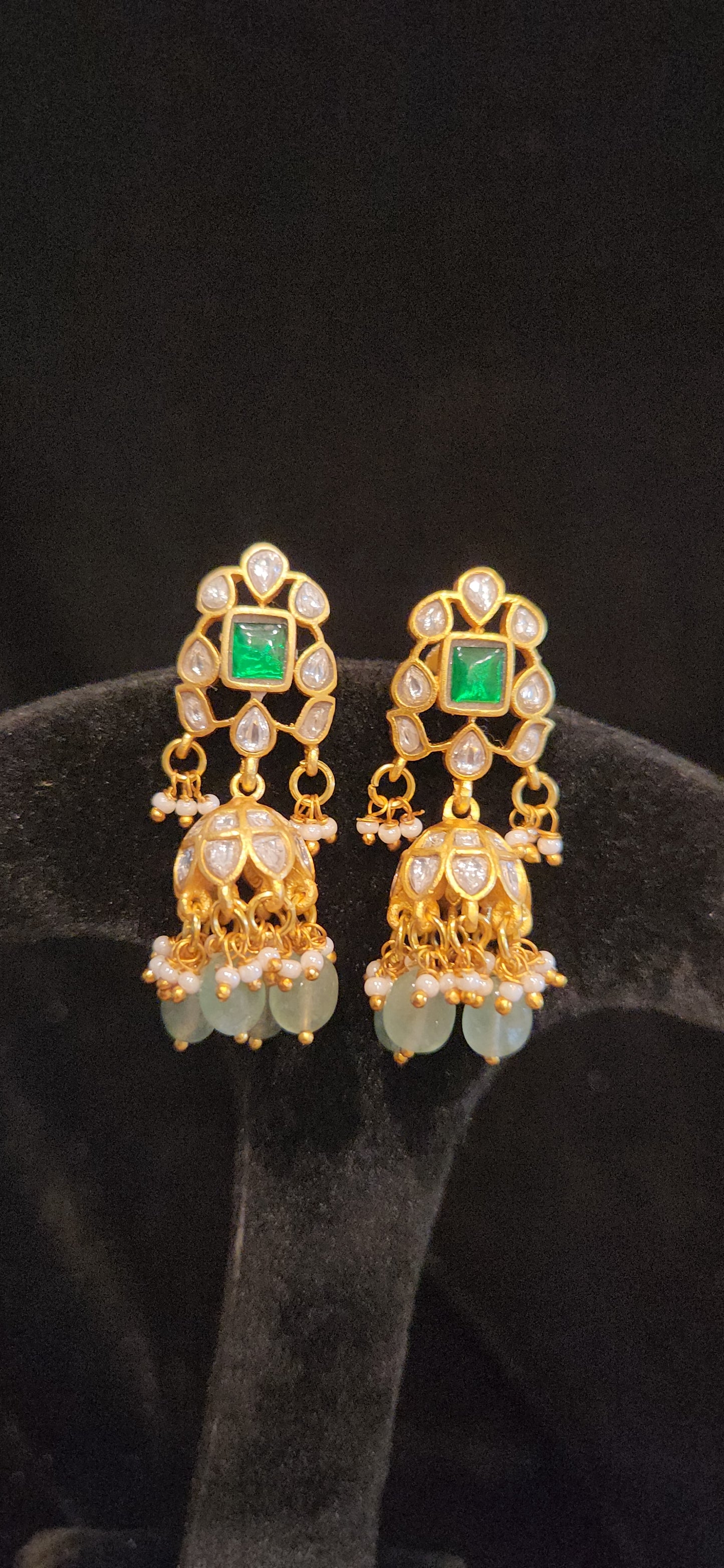 Authentic Kundan Floral Jhumkas
