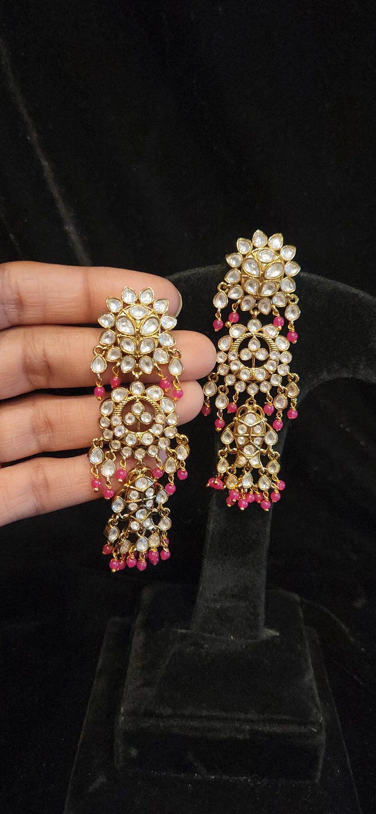 Authentic Kundan Chandbali Earrings