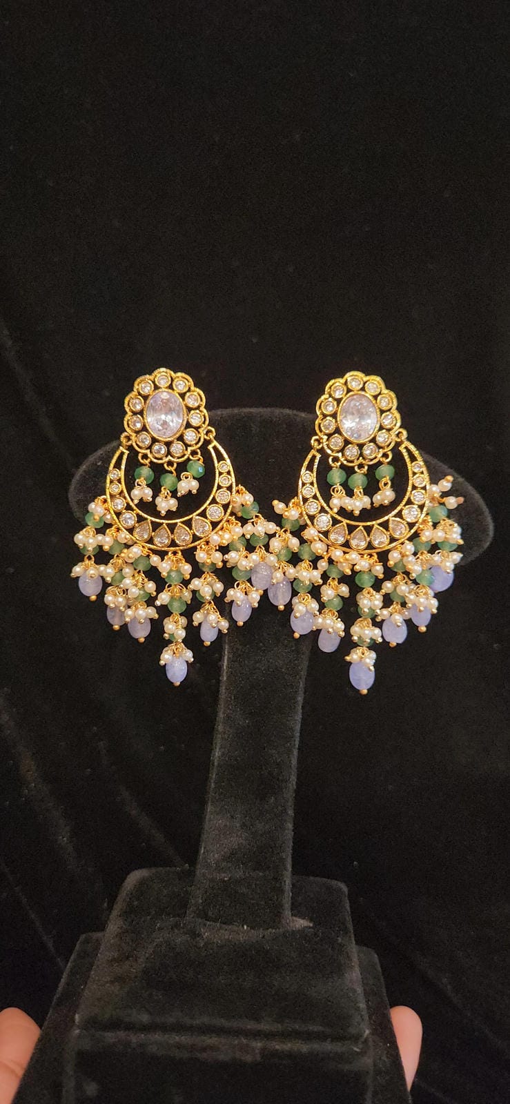 Brilliant Moissanite Chandbali Earrings