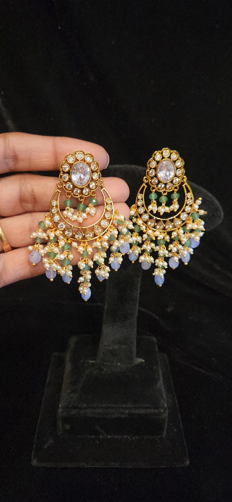 Brilliant Moissanite Chandbali Earrings