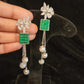 Sparkling Emerald & CZ Earrings