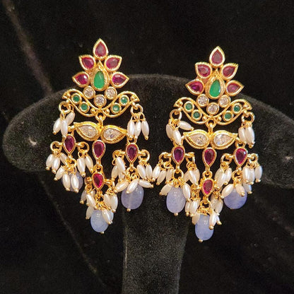 Vibrant Polki Design Earrings