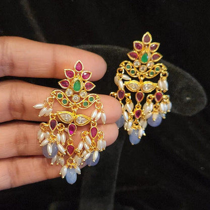 Vibrant Polki Design Earrings