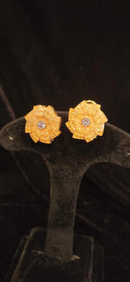 Sparkling CZ Floral Studs
