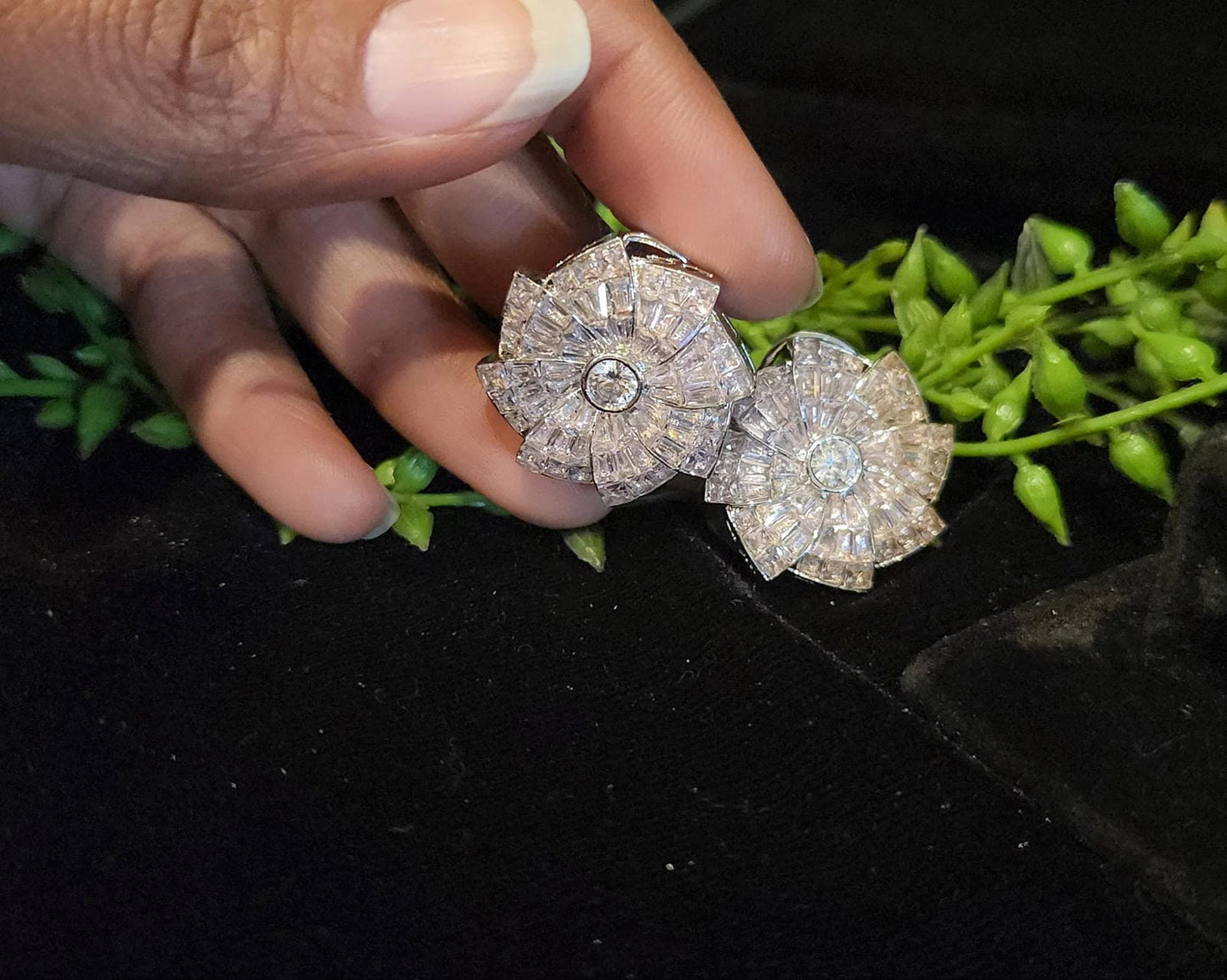 Sparkling CZ Floral Studs