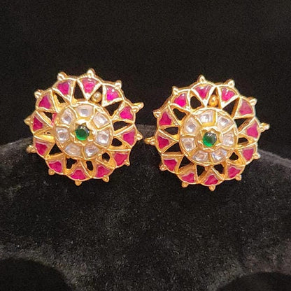 Authentic Kundan Floral Studs