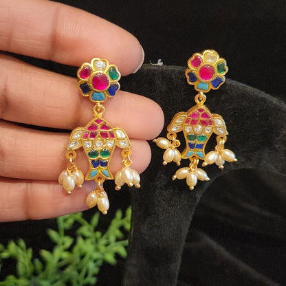 Vibrant Fish Design Earrings