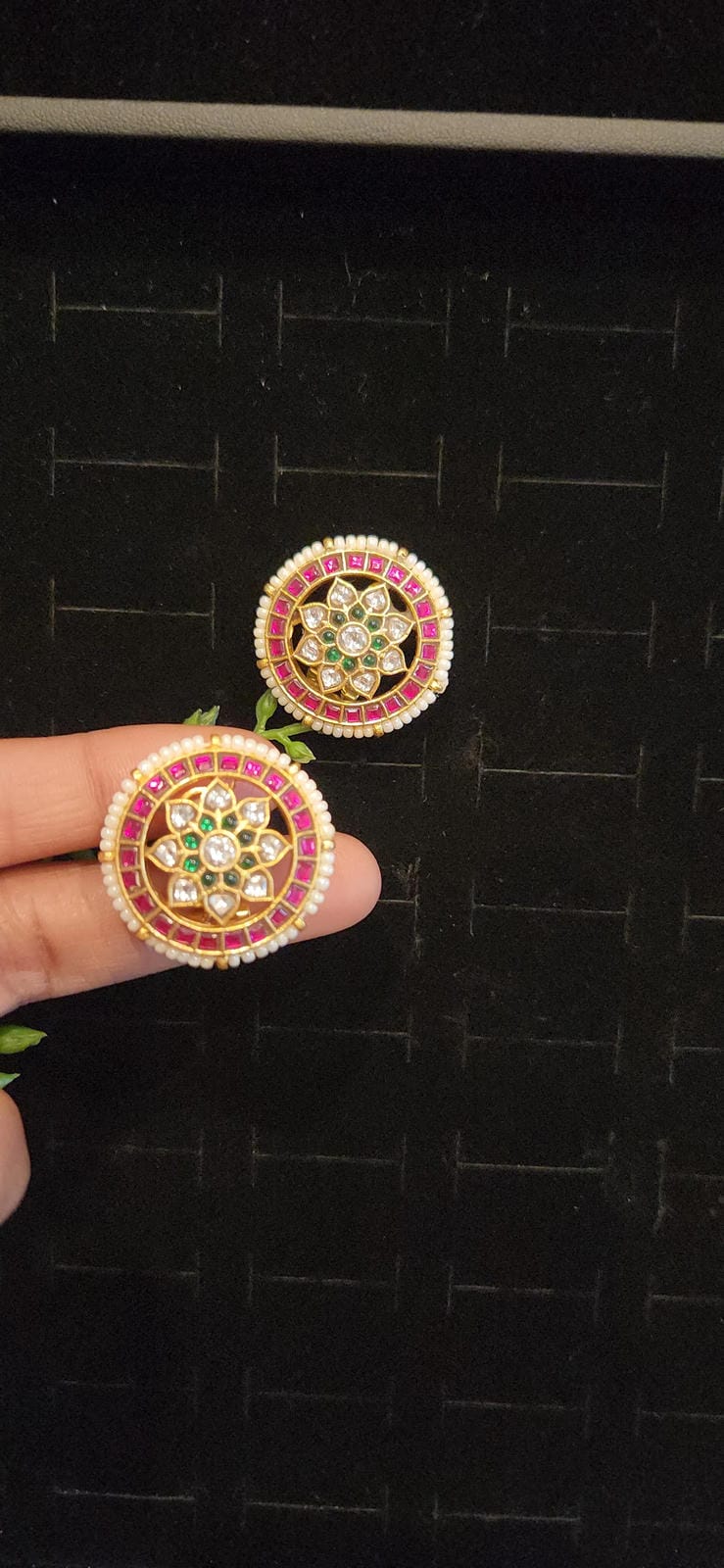 Authentic Kundan Flower Studs