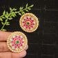 Authentic Kundan Flower Studs | Pearls around