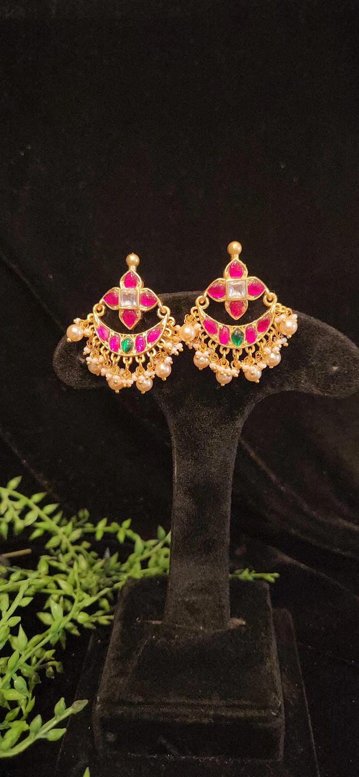 Authentic Kundan Chandbali Earrings