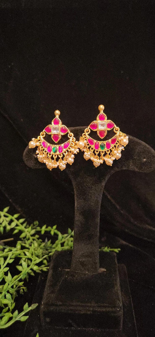 Authentic Kundan Chandbali Earrings