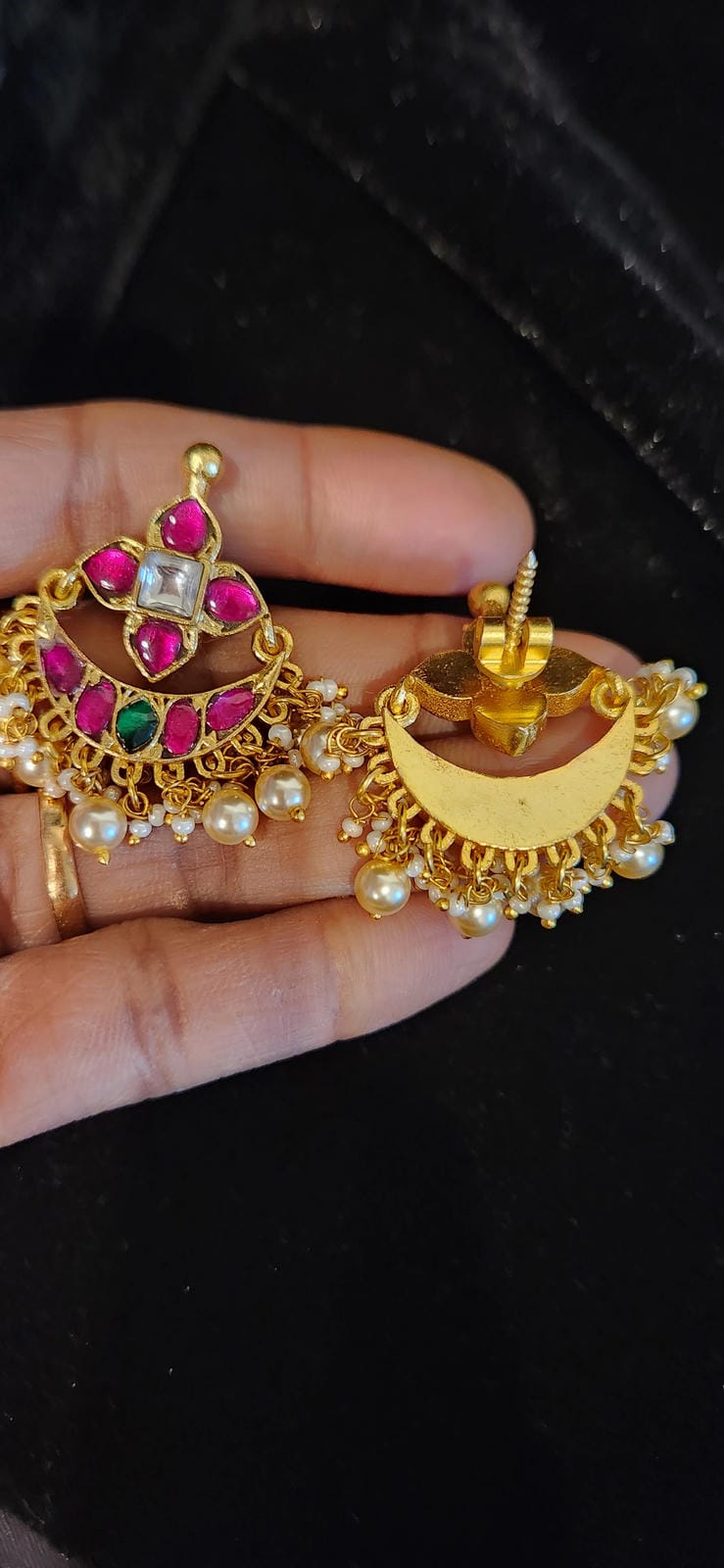 Authentic Kundan Chandbali Earrings