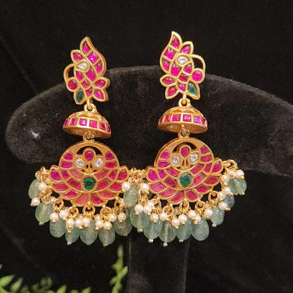 Vibrant Kundan Chandbali Earrings
