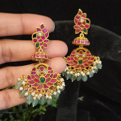 Vibrant Kundan Chandbali Earrings