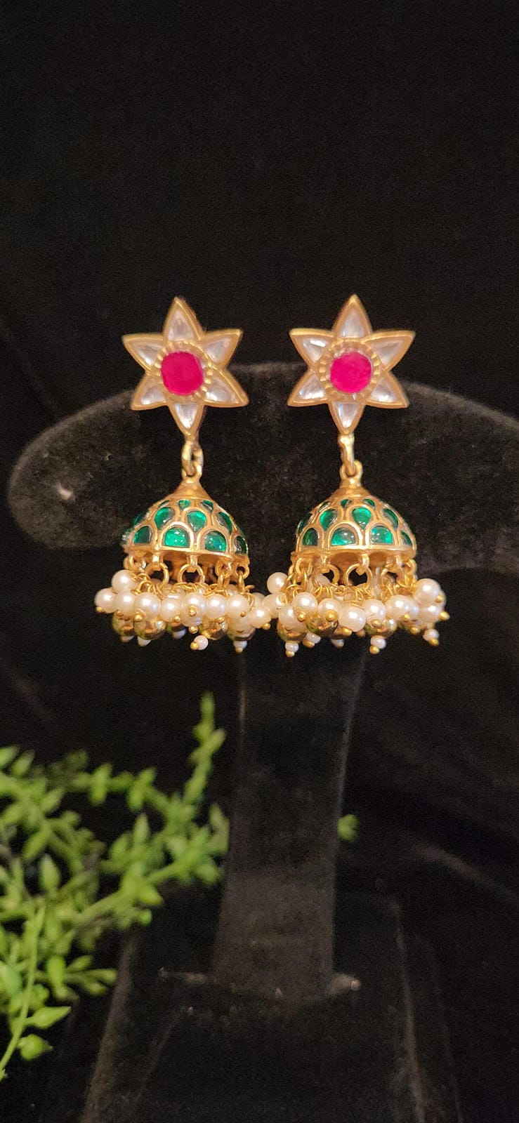 Traditional Kundan Star Jhumkas