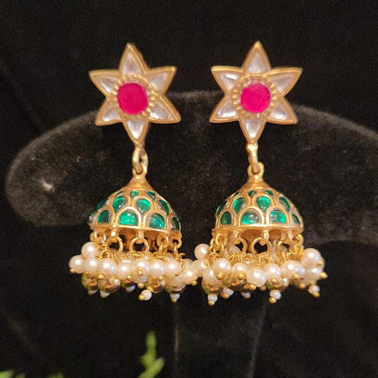 Traditional Kundan Star Jhumkas