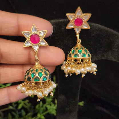 Traditional Kundan Star Jhumkas