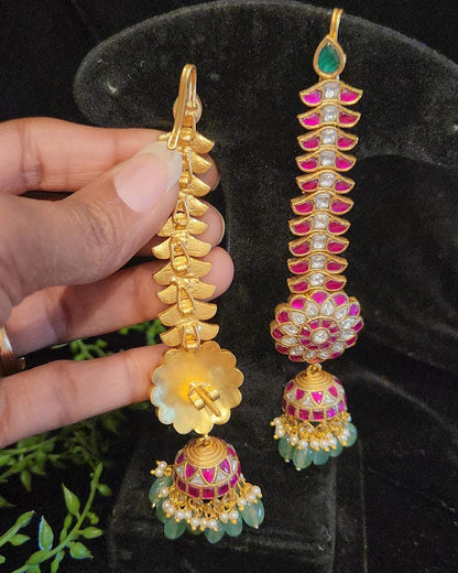 Traditional Kundan Jhumka with Maati