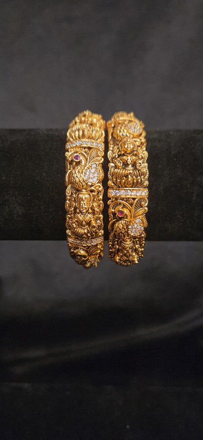 Lakshmi Peacock Design Antique Bangles