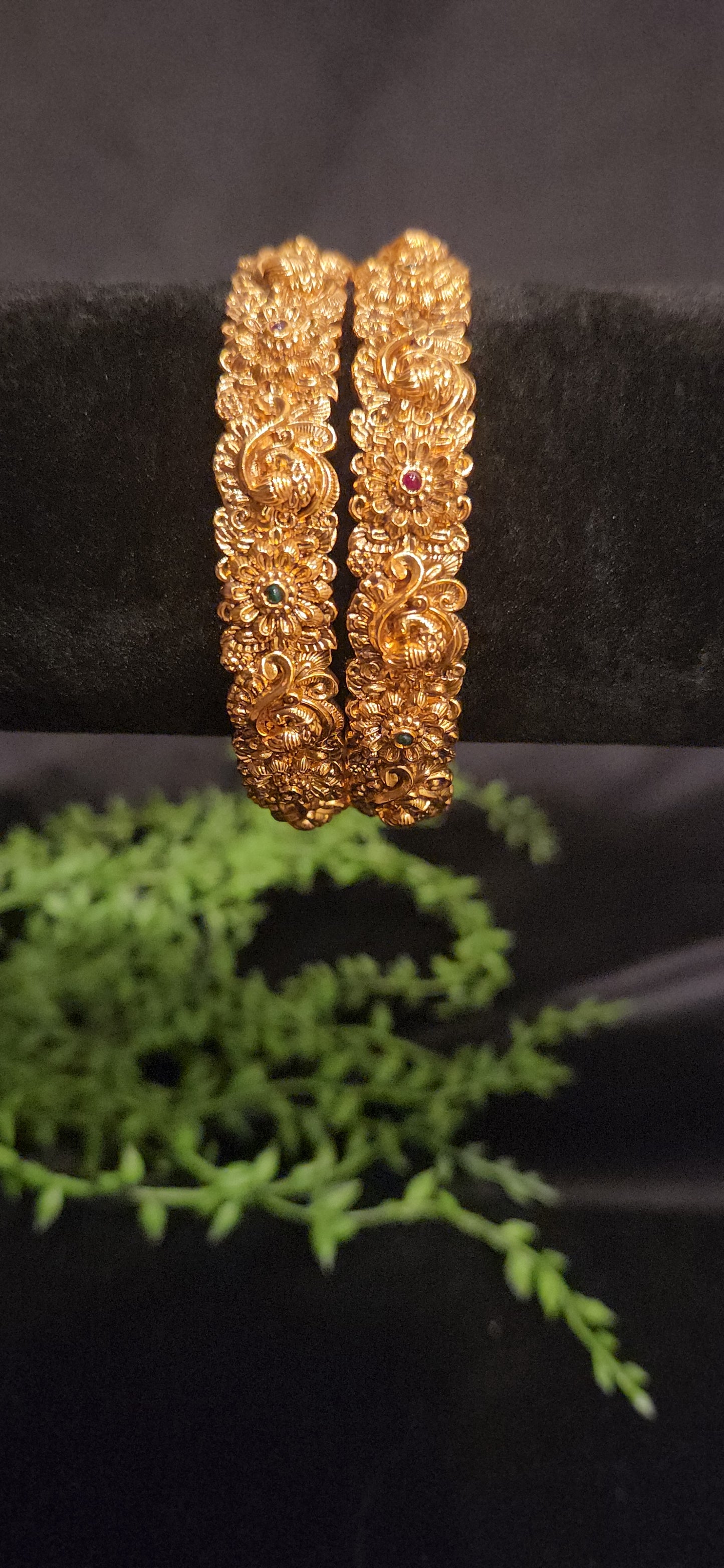 Nakshi Floral and Peacock Design Bangles