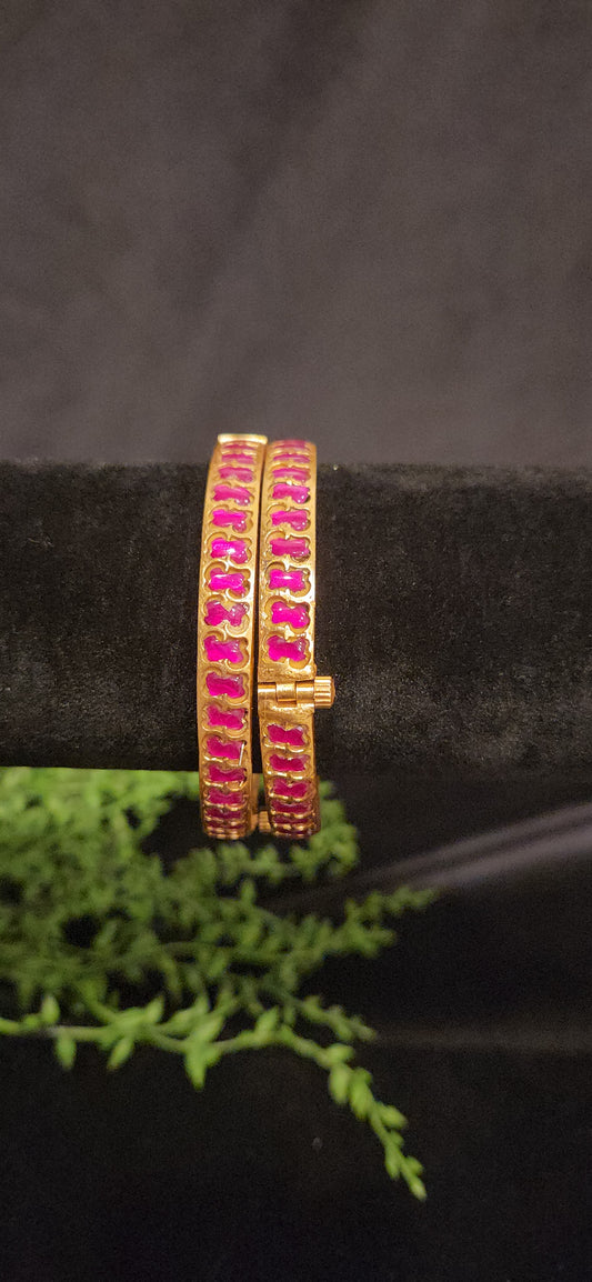 Designer Kundan Openable Bangles