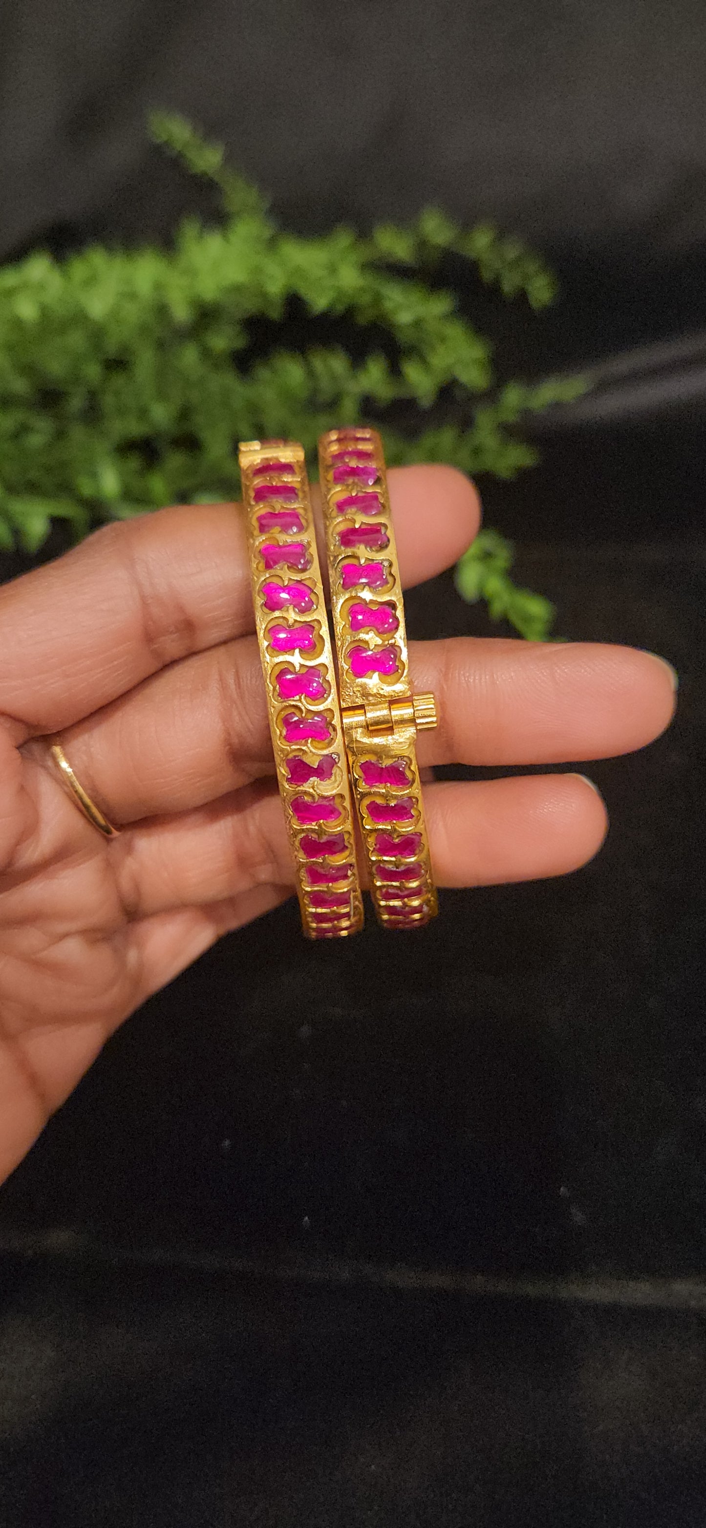 Designer Kundan Openable Bangles