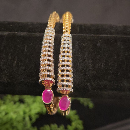 Diamond Finish Ruby Fancy triangle shaped Bangle