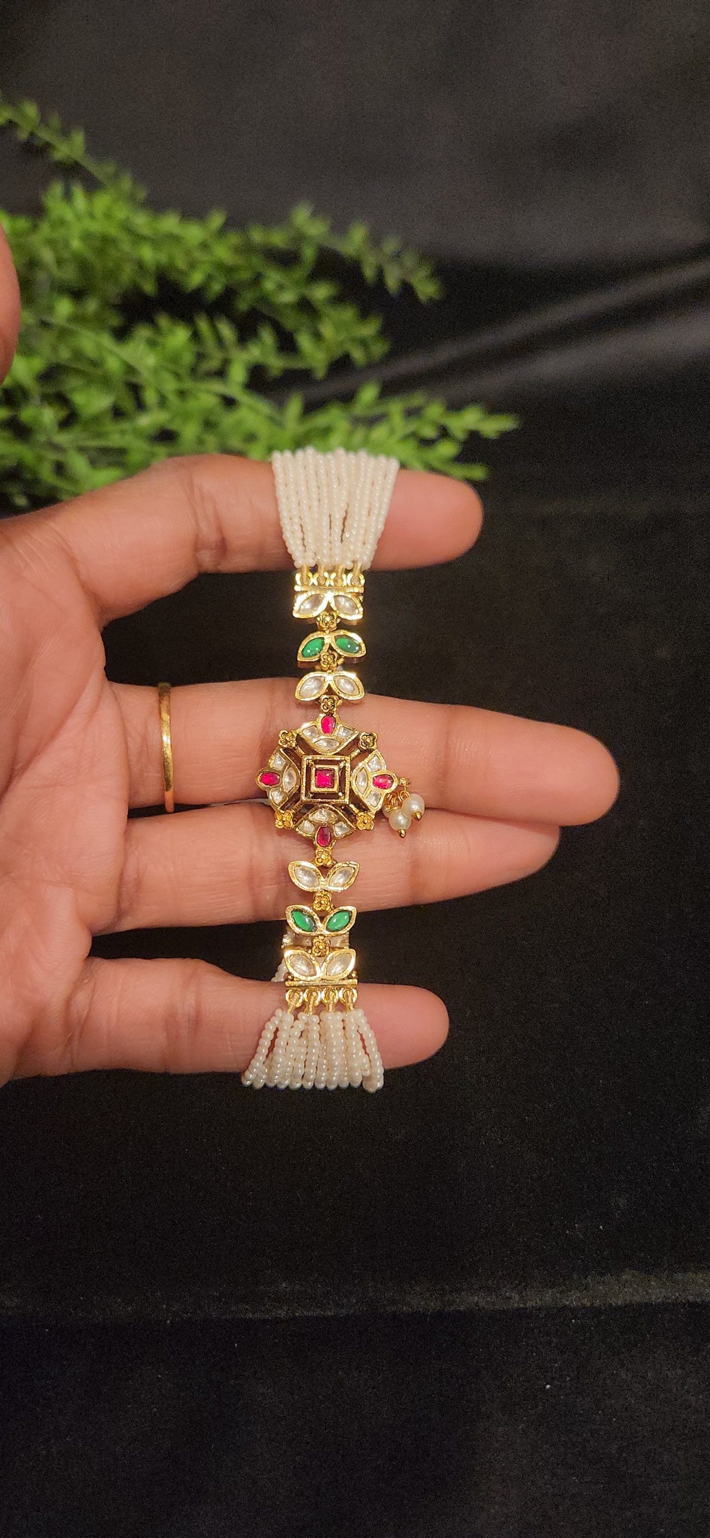 Multi-Color Pachi Kundan pearls Bracelet
