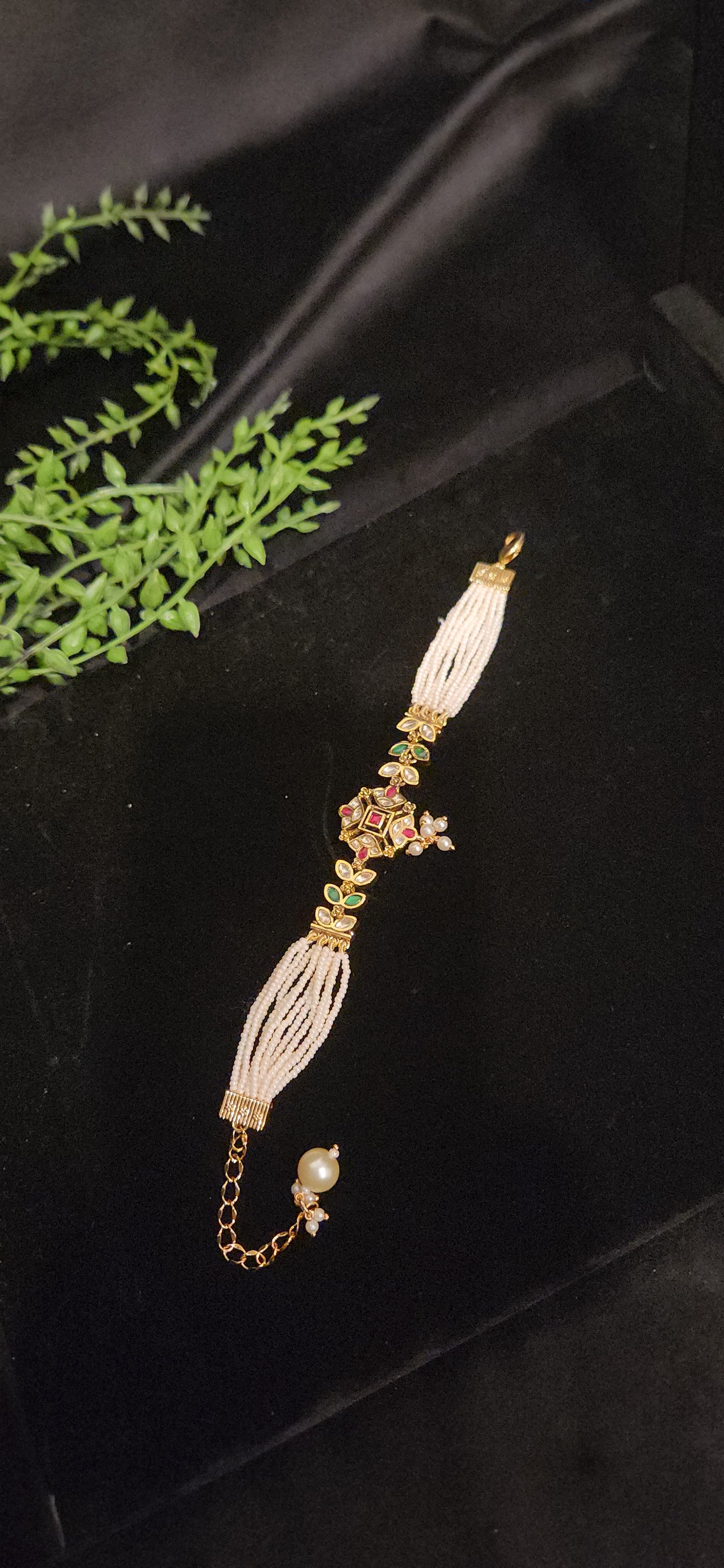 Multi-Color Pachi Kundan pearls Bracelet