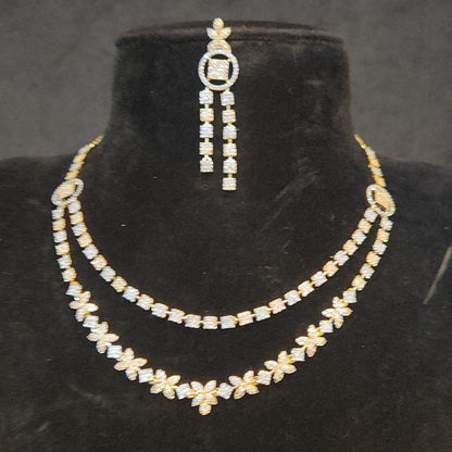 Double Layer Floral Square Necklace