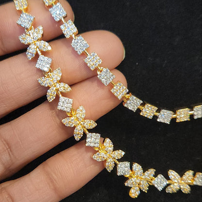 Double Layer Floral Square Necklace