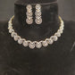 Designer CZ Floral Necklace Set