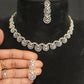 Designer CZ Floral Necklace Set