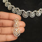 Designer CZ Floral Necklace Set