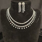 Double Layer CZ Necklace Set