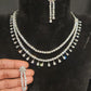 Double Layer CZ Necklace Set