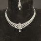Leaf & Drop design CZ Necklace Set