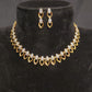 Golden Leaf CZ Necklace Set