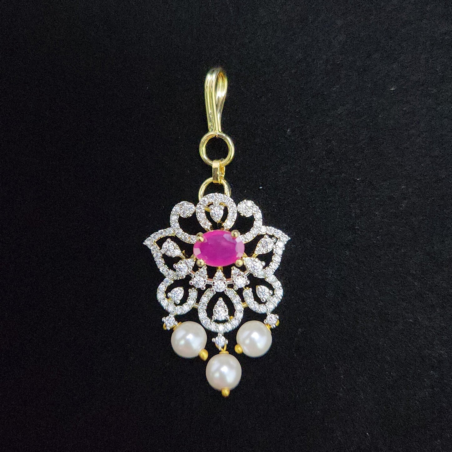 Sparkling Floral CZ Maang Tikka