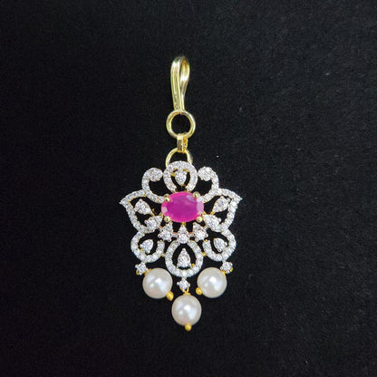 Sparkling Floral CZ Maang Tikka