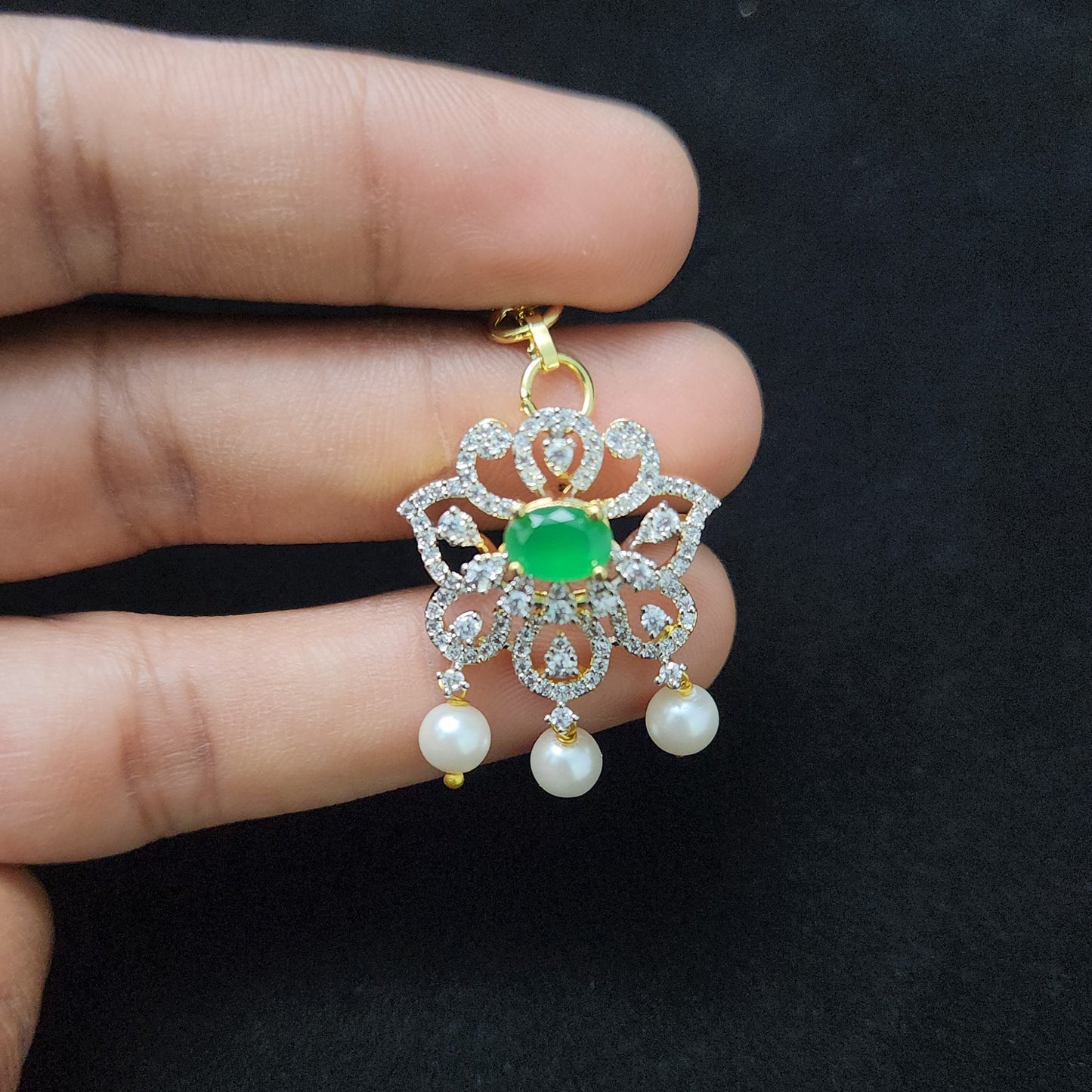 Sparkling Floral CZ Maang Tikka