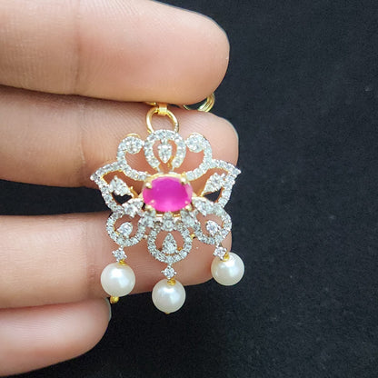 Sparkling Floral CZ Maang Tikka