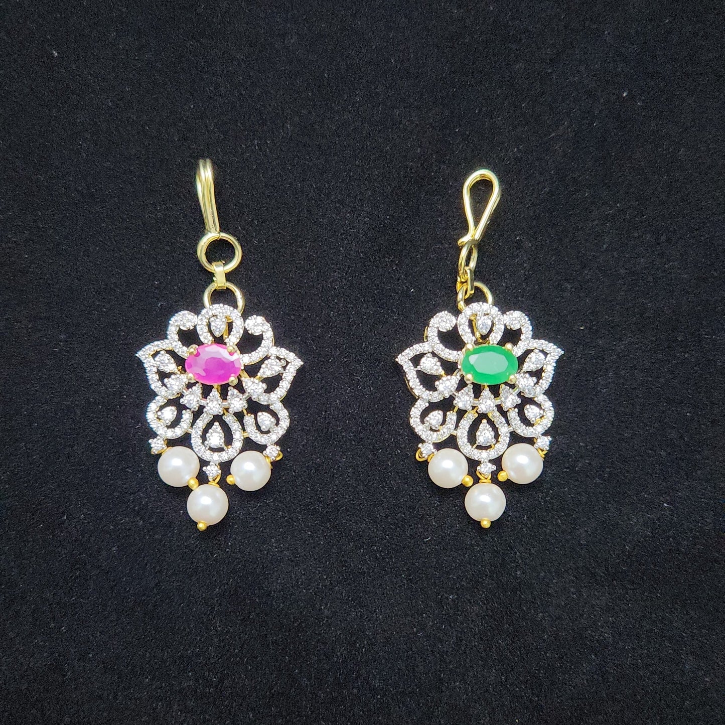 Sparkling Floral CZ Maang Tikka