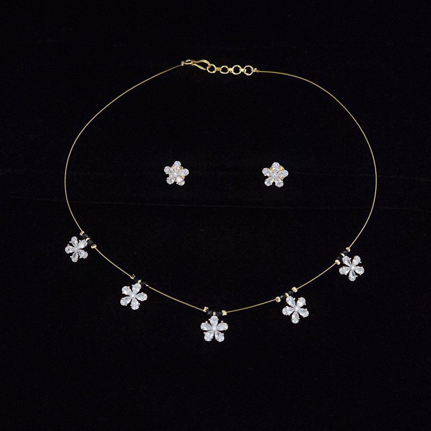 CZ  Invisible Floral Chain