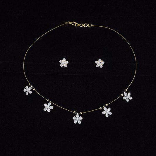 CZ  Invisible Floral Chain