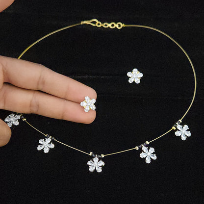 CZ  Invisible Floral Chain