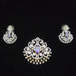 Brilliant Diamond Finish Floral Pendant Set